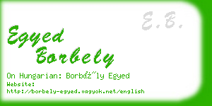 egyed borbely business card